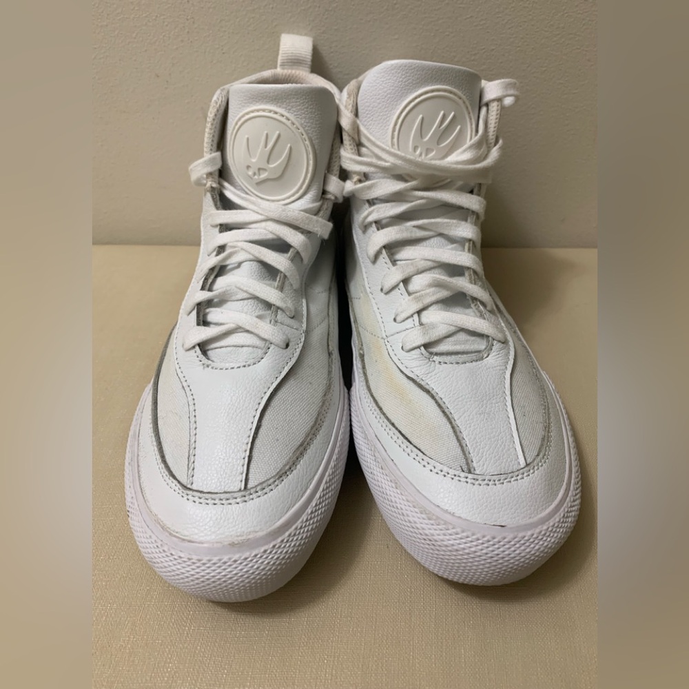 MCQ BY ALEXANDER MCQUEEN Swallow Vulc Leather High-top White Sneaker US 8 EU 38